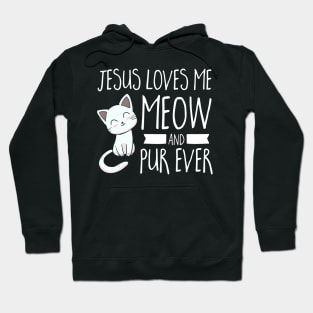 Cat Jesus Loves Me Meow Youth Christian Hoodie